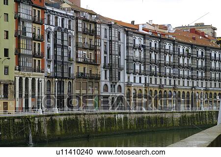Stock Image - Spain, Basque country, Bilbao, City, Spanish city, Building, Buildings. Fotosearch