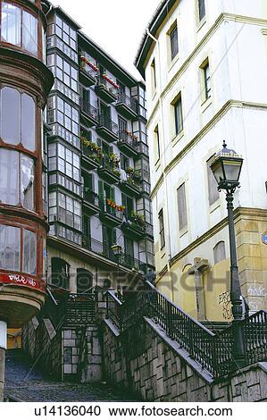 Stock Image - Spain, Basque country, Bilbao, City, Spanish city, Architecture, Building. Fotosearch