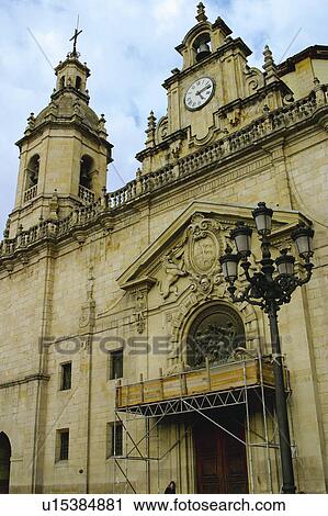 Stock Image - Spain, Basque country, Bilbao, City, Spanish city, Building, Arch. Fotosearch