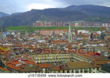 Spain, Basque country, Bilbao, City, Spanish city, Building, Buildings View Large Photo Image Stock Photo - Spain, Basque country, Bilbao, City, Spanish city, Building, Buildings. Fotosearch