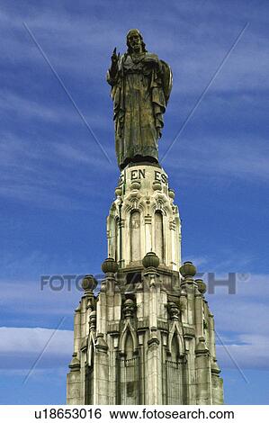 Stock Photograph - Spain, Basque country, Bilbao, City, Spanish city, Square, Plaza del sagrado corazon. Fotosearch