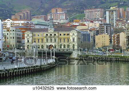 Spain, Basque country, Bilbao, City, Spanish city, Architecture, Building View Large Photo Image Stock Photography - Spain, Basque country, Bilbao, City, Spanish city, Architecture, Building. Fotosearch