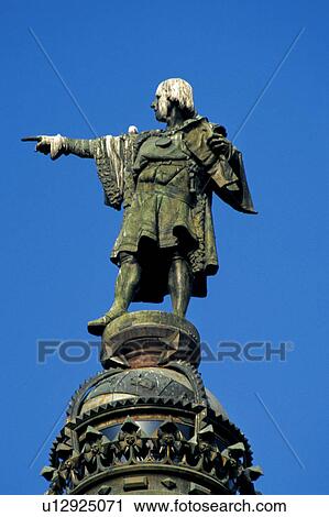 Espagne Espagnol Monument Espagnol Monument Cataluna Barcelone Statue Banque D Image U Fotosearch