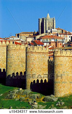 Spain, Spanish, Monument, Spanish monument, Castilla leon, Avila, City wall View Large Photo Image Stock Photo - Spain, Spanish, Monument, Spanish monument, Castilla leon, Avila, City wall. Fotosearch