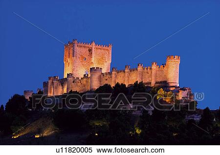Stock Photography - Spain, Spanish, Monument, Spanish monument, Castilla leon, Valladolid, Castle. Fotosearch