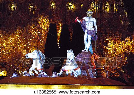 Stock Photography - Spain, Spanish, Monument, Spanish monument, Madrid, Fountain, Neptuno. Fotosearch