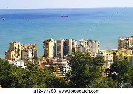 Spain, Andalucia, Andalusia, Malaga, City, Town, Building View Large Photo Image Stock Image - Spain, Andalucia, Andalusia, Malaga, City, Town, Building. Fotosearch