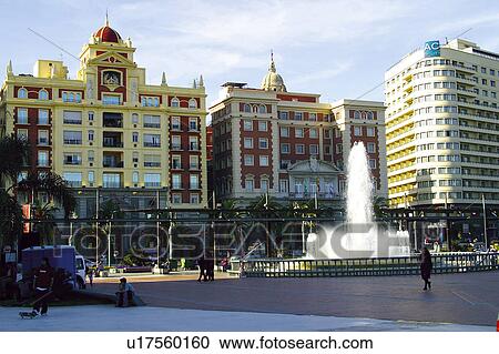 Stock Image - Spain, Andalucia, Andalusia, Malaga, City, Town, Building. Fotosearch