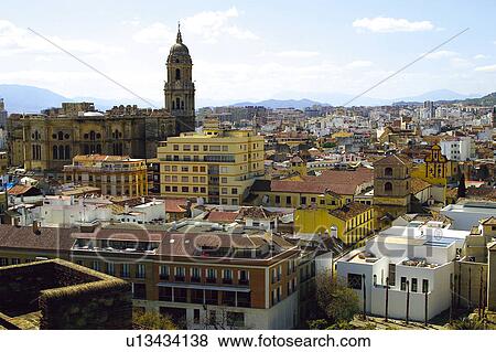 Stock Photo - Spain, Andalucia, Andalusia, Malaga, City, Town, Building. Fotosearch