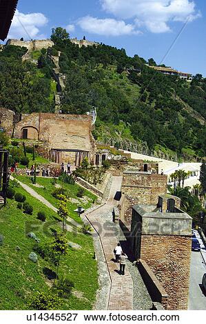 Stock Photo - Spain, Andalucia, Andalusia, Malaga, City, Town, Gardens. Fotosearch
