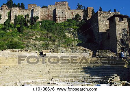 Stock Photograph - Spain, Andalucia, Andalusia, Malaga, Architecture, Art, Cazarilla street. Fotosearch