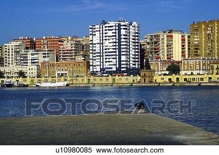 Spain, Andalucia, Andalusia, Malaga, Port, Harbor, Harbour View Large Photo Image Stock Photography - Spain, Andalucia, Andalusia, Malaga, Port, Harbor, Harbour. Fotosearch