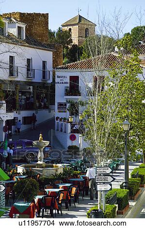Picture - Spain, Andalusia, Andalucia, Costa del sol, Mijas, Village, Road. Fotosearch