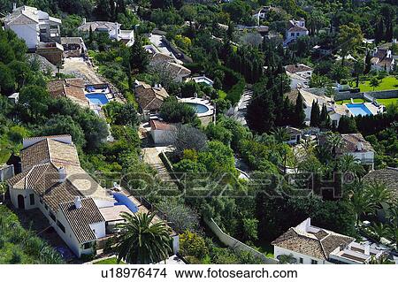 Picture - Spain, Andalusia, Andalucia, Costa del sol, Mijas, Landscape, Village. Fotosearch
