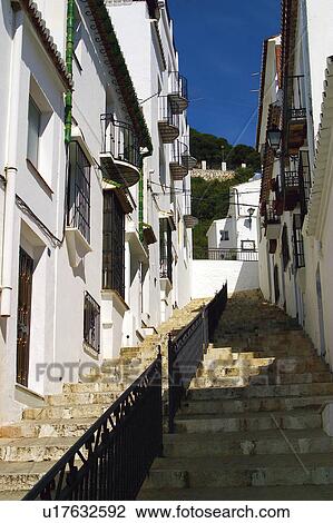 Stock Image - Spain, Andalusia, Andalucia, Costa del sol, Mijas, Village, House. Fotosearch