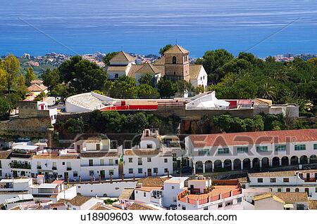 Stock Image - Spain, Andalusia, Andalucia, Costa del sol, Mijas, Landscape, Village. Fotosearch