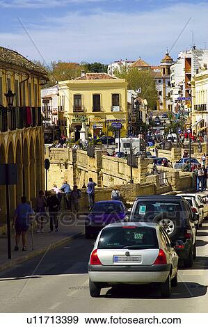 Spain, Andalusia, Andalucia, Costa del sol, Ronda, Village, Street View Large Photo Image Stock Photo - Spain, Andalusia, Andalucia, Costa del sol, Ronda, Village, Street. Fotosearch