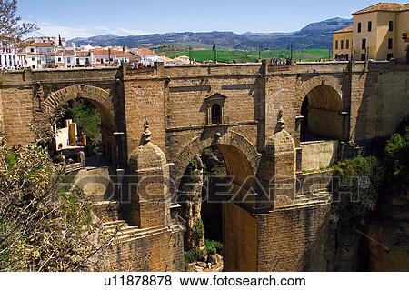 Stock Photo - Spain, Andalusia, Andalucia, Costa del sol, Ronda, Mountain, Architecture. Fotosearch