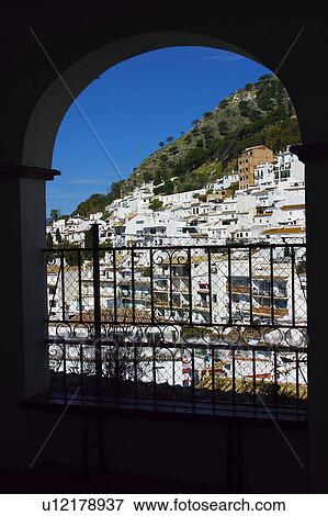 Stock Photo - Spain, Andalusia, Andalucia, Costa del sol, Mijas, Landscape, Village. Fotosearch