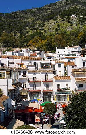 Stock Photo - Spain, Andalusia, Andalucia, Costa del sol, Mijas, Landscape, Village. Fotosearch