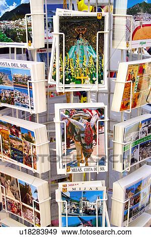 Stock Photo - Spain, Andalusia, Andalucia, Costa del sol, Mijas, Stand, Souvenir. Fotosearch