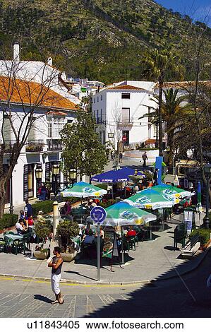 Stock Photography - Spain, Andalusia, Andalucia, Costa del sol, Mijas, Village, Road. Fotosearch