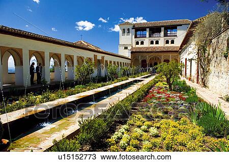 Stock Image - Spain, Andalusia, Andalucia, Granada, Palace, Architecture, Art. Fotosearch