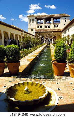 Stock Image - Spain, Andalusia, Andalucia, Granada, Palace, Architecture, Art. Fotosearch