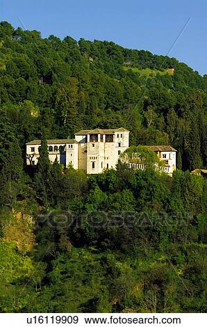 Stock Photo - Spain, Andalusia, Andalucia, Granada, Palace, Architecture, Art. Fotosearch
