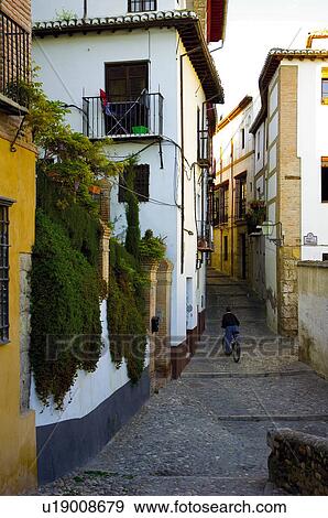 Stock Photo - Spain, Andalusia, Andalucia, Granada, City, Town, Building. Fotosearch