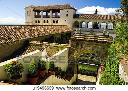 Spain, Andalusia, Andalucia, Granada, Palace, Architecture, Art View Large Photo Image Stock Photo - Spain, Andalusia, Andalucia, Granada, Palace, Architecture, Art. Fotosearch