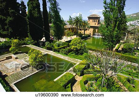Spanish palace gardens View Large Photo Image Stock Image - Spanish palace gardens. Fotosearch