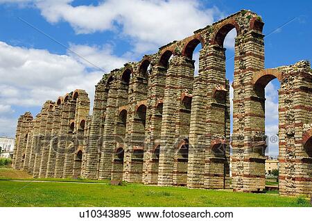 Spain Extremadura Badajoz Merida architecture View Large Photo Image Stock Photography - Spain Extremadura Badajoz Merida architecture. Fotosearch