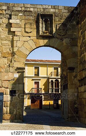 Spain, Extremadura, Caceres, Coria, Architecture, Arch, Coat of arms View Large Photo Image Stock Photography - Spain, Extremadura, Caceres, Coria, Architecture, Arch, Coat of arms. Fotosearch