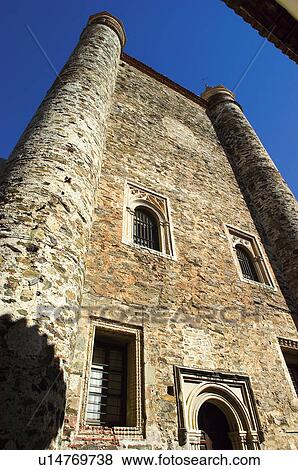 Spain, Extremadura, Caceres, Guadalupe, Architecture, Art, Facade View Large Photo Image Stock Photo - Spain, Extremadura, Caceres, Guadalupe, Architecture, Art, Facade. Fotosearch