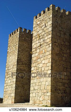 Picture - Spain, Extremadura, Caceres, Trujillo, Architecture, Castle, Tower. Fotosearch