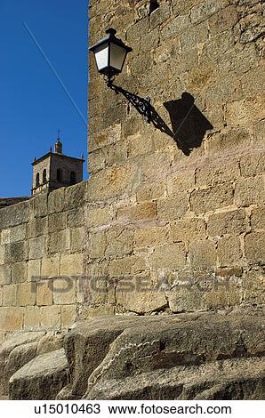Stock Image - Spain, Extremadura, Caceres, Trujillo, Architecture, Building, Buildings. Fotosearch