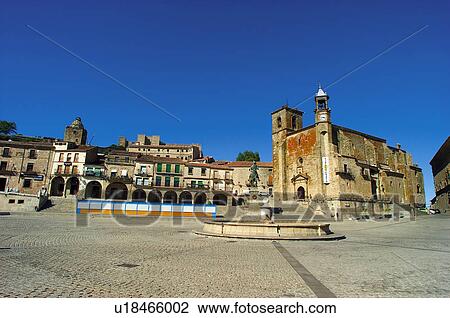 Stock Image - Spain, Extremadura, Caceres, Trujillo, Architecture, Building, Buildings. Fotosearch