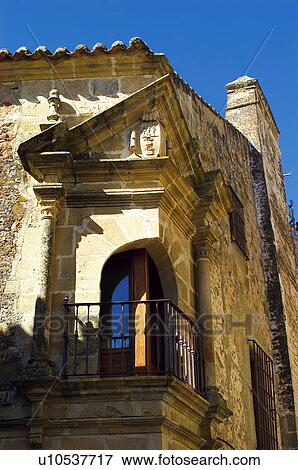 Stock Photo - Spain, Extremadura, Caceres, Trujillo, Architecture, Building, Street. Fotosearch