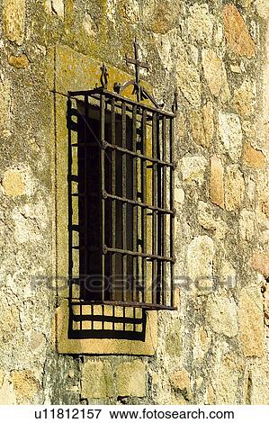 Stock Photo - Spain, Extremadura, Caceres, Trujillo, Architecture, Building, Wall. Fotosearch