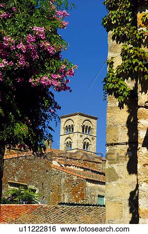 Stock Photograph - Spain, Extremadura, Caceres, Trujillo, Architecture, Building, Tower. Fotosearch