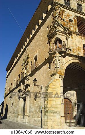 Stock Photograph - Spain, Extremadura, Caceres, Trujillo, Architecture, Building, Street. Fotosearch