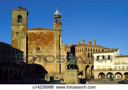Stock Photograph - Spain, Extremadura, Caceres, Trujillo, Architecture, Art, Building. Fotosearch