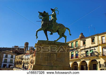 Spain, Extremadura, Caceres, Trujillo, Architecture, Art, Tower View Large Photo Image Stock Photograph - Spain, Extremadura, Caceres, Trujillo, Architecture, Art, Tower. Fotosearch