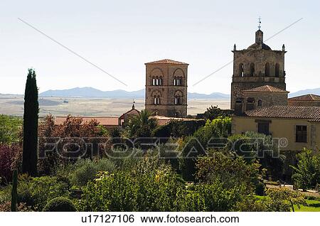 Stock Photograph - Spain, Extremadura, Caceres, Trujillo, Architecture, Tower, Church. Fotosearch