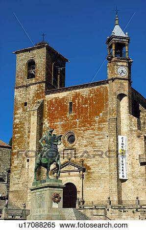 Stock Photography - Spain, Extremadura, Caceres, Trujillo, Architecture, Art, Tower. Fotosearch