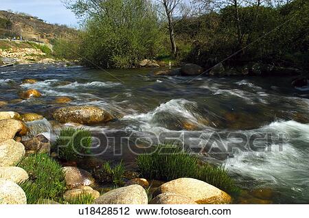 Stock Image - Spain, Extremadura, Caceres, Valley, Jerte, Jerte valley, Valle del jerte. Fotosearch