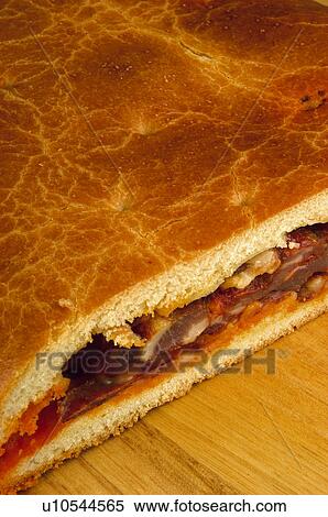 Spain, Extremadura, Gastronomy, Food, Typical, Pie, Cut View Large Photo Image Stock Photography - Spain, Extremadura, Gastronomy, Food, Typical, Pie, Cut. Fotosearch