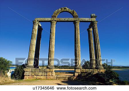 Stock Photograph - Temple monument on the Tajo river. Fotosearch