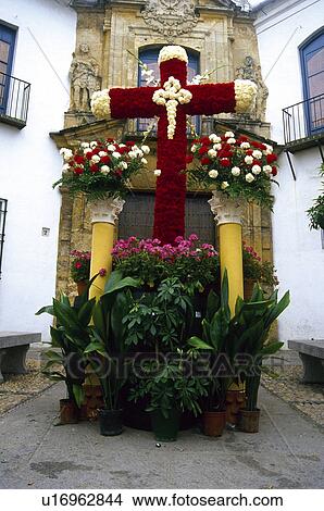 Spain, Andalucia, Andalusia, Cordoba, Outside, Cross, Floral View Large Photo Image Picture - Spain, Andalucia, Andalusia, Cordoba, Outside, Cross, Floral. Fotosearch